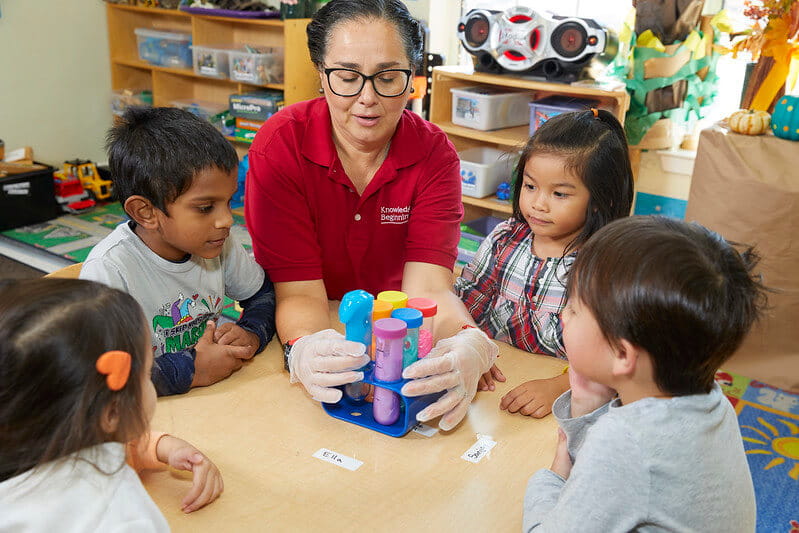 teacher with kids