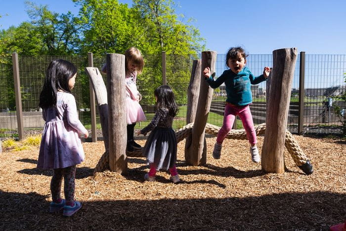 kids playing on playground