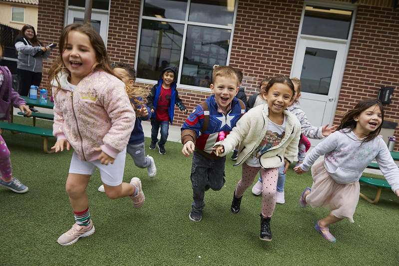 Kids running in a race